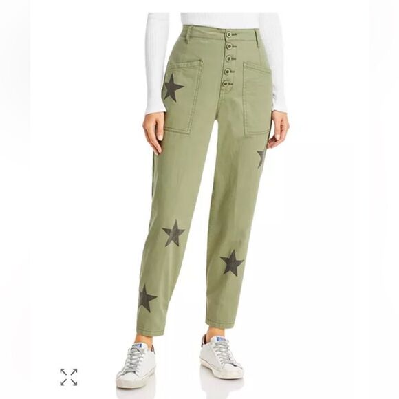 New Revolve Pistola Tammy Star Print High Rise Trousers Pants